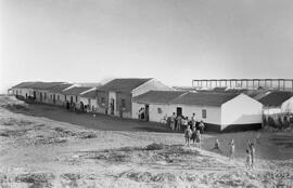 Playas de San Andrés. Industrias. Octubre de 1954. Málaga, España.