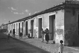 Calle López Pinto. Cruce con calle Inza. El Bulto. Década de 1940. Málaga, España.